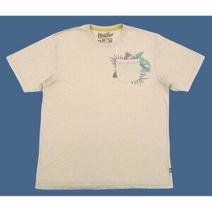 Howler Bros T-Shirt Mens XXL Tan Pocket Tee Tropical Graphic Surf Outdoor